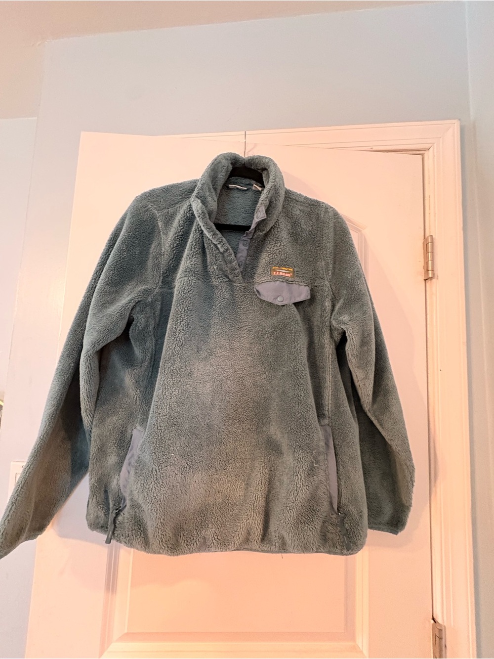L.L. Bean Light Blue Sherpa Pullover